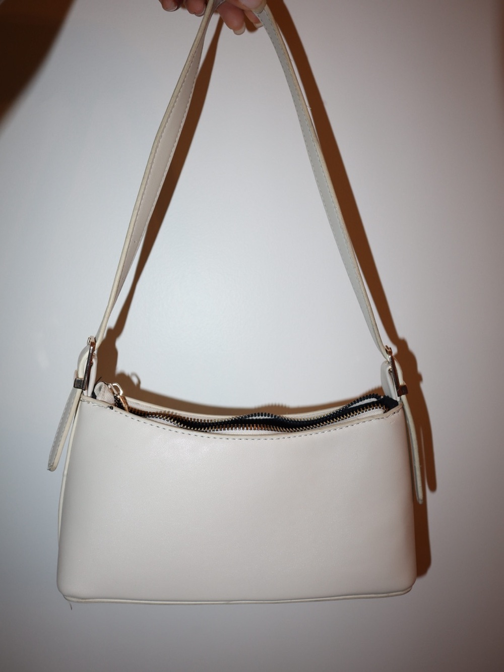 White Shoulder Bag - Minimalist Women's Handbag